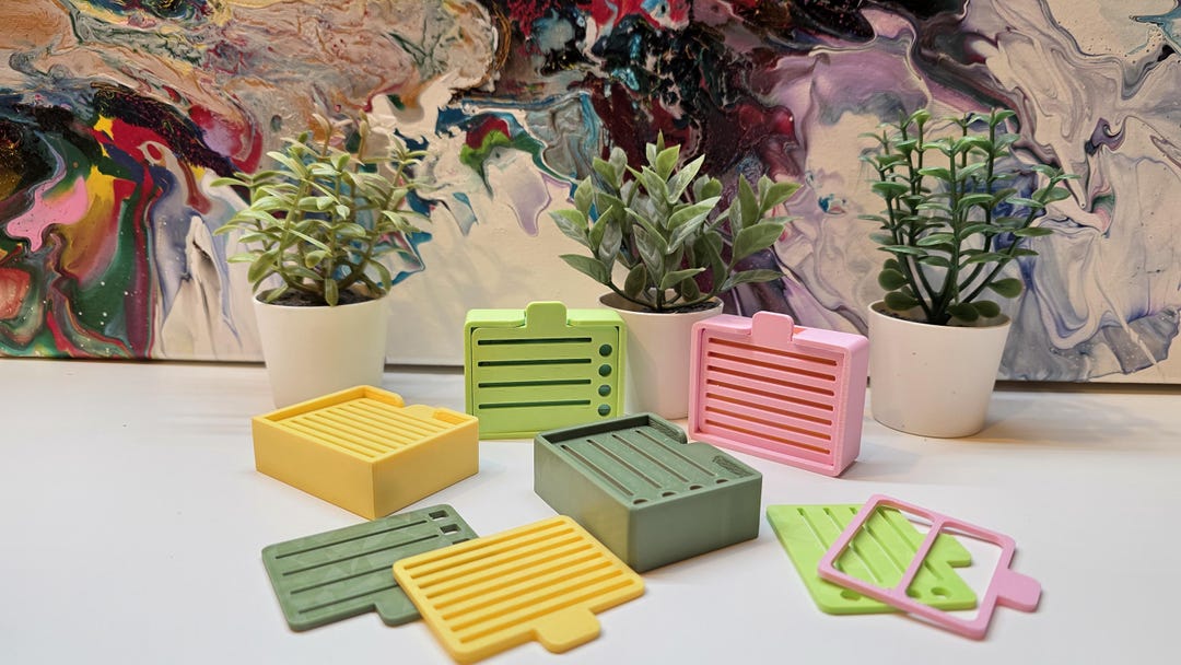 3D Printed Sticky Note Holder and Stencils Without Border – Minimal ...