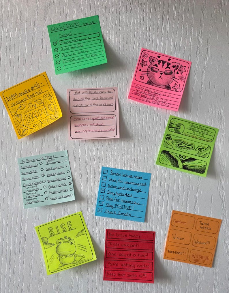 Notes Include Sticky Notes Single 3D Printed Sticky Note Stencil With Border – 3x3 Template for ...