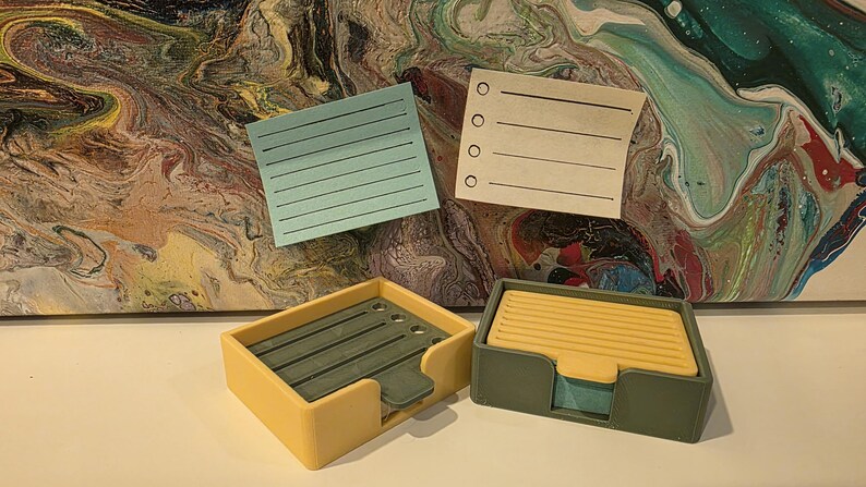 3D Printed Sticky Note Holder and Stencils Without Border – Minimal ...