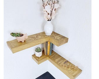 Rustic Wood L Corner Shelfs Regular Hand Made shelf made in the USA floating shelves modern wooden shelf shelf floating decor