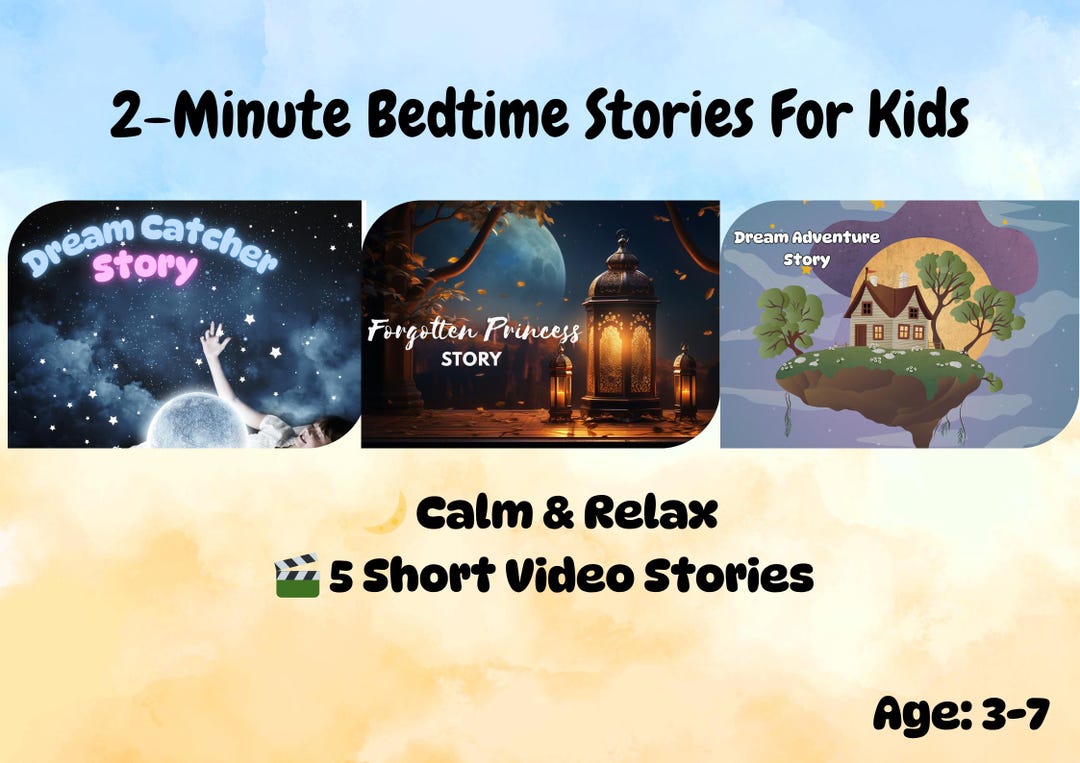 2-minute Bedtime Story Videos for Kids (ages 3–7) | Calm Sleep Stories ...