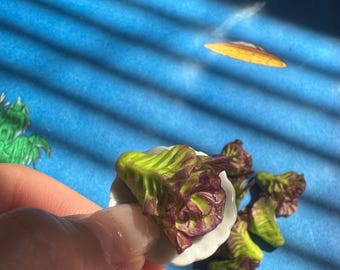 Super Rare! Miniature Lettuce, Dollhouse Vegetables, Mini Fresh Produce, Realistic Mini Food, Polymer Clay Miniature, Doll Food