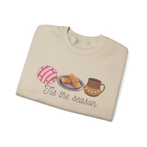 Felpa con cappuccio per le feste messicane / Felpa girocollo Concha & Café / Maglione natalizio Tis the Season