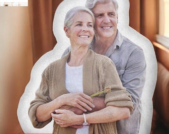 Personalized Photo Cutout Pillow | Custom Shape Plush Gift for Family, Couple,  Personalized Photo Body Pillow for Grandparents