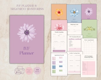 IVF Planner Printable Fertility Log, Infertility Tracker, IVF Cycle and Injection Log, Conception Prep Gift