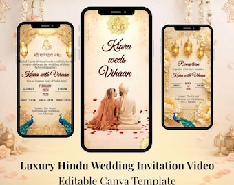 Mobile Wedding Invitation Video | Digital Wedding Invite | Animated Phone Invitation | WhatsApp Wedding Video Card