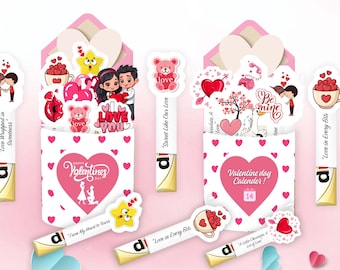 Duplo DIY Valentine Gift for Him/Her, Printable Duplo Wrapper, Love Notes Candy Wrappers, Romantic Gift for Boyfriend, Cute Bear Valentine