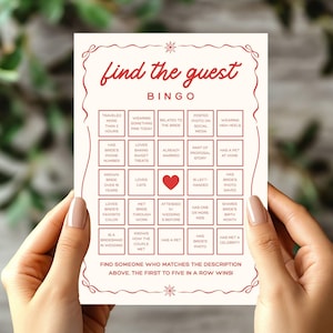 Find The Guest Bingo, Bridal Bingo, Wedding Bingo, Wedding Table Games, Bridal Shower Bingo, Wedding Activities, Ice Breaker Games
