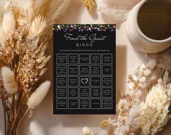Find the Guest Bingo | Wedding & Bridal Shower Icebreaker Printable PDF Download