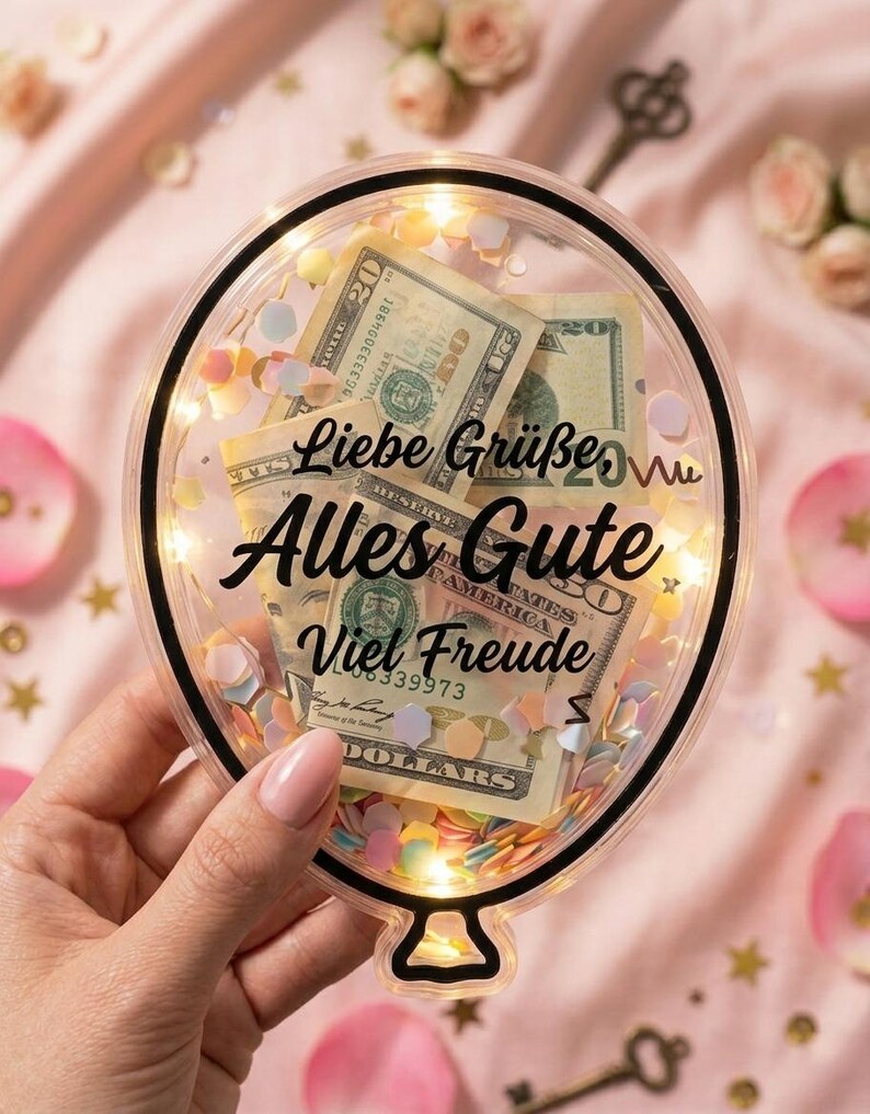 Paquete DIY Schüttelkarten / Glow-in-the-Dark Sterne & Schmetterling Herz, Geldgeschenk Verpackung, Geburtstag Gutschein Vorlage, Tarjeta Shaker imagen 6