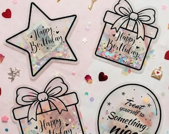 DIY Shaker Card Bundle | Star Balloon Gift Box Money Holder | Birthday Voucher Packaging | 6 Printable PDF Designs | Confetti Surprise Bag