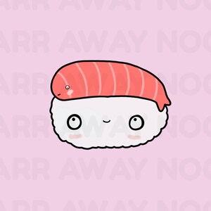 Cute Kawaii Sushi Art Print - Adorable Food Illustration