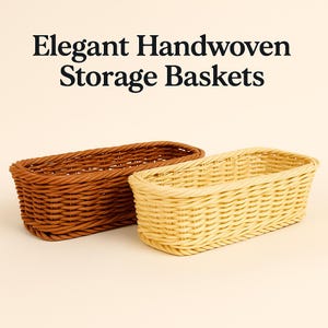 Rustic Wicker Baskets – Light & Dark, Handmade Storage for Home and Kitchen