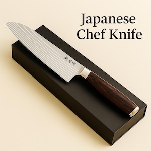 Handmade Japanese Chef Knife: Damascus Stainless Steel, Pakka Wood Handle