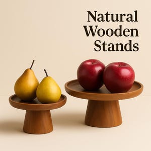 Natural Wooden Display Stand Set
