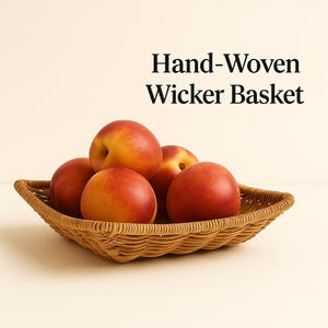 Handmade Wicker Fruit Basket – Rustic Table Décor