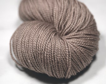 Naturally Dyed Brown Sock/Fingering Superwash Merino Silk Yarn