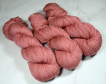 Naturally Dyed Pink Sock/Fingering Superwash Merino Silk Yarn