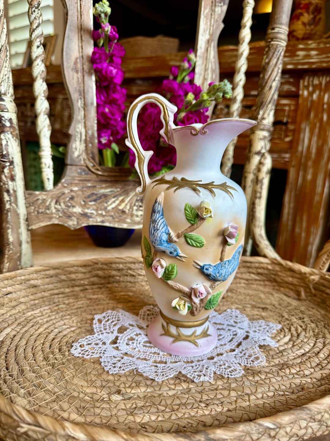 Japanese Rococo Style Rococo Style Japanese Bisque Vase - Etsy
