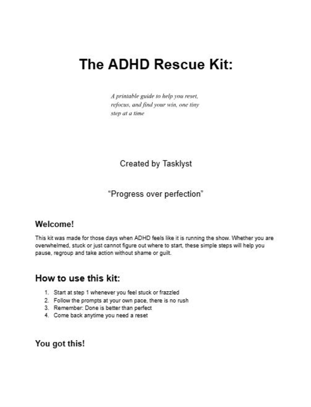 ADHD Printable Bundle - ADHD Self Care Checklist/adhd Rescue Kit - Etsy UK