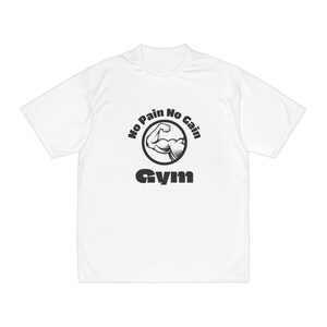 Men&#39;s Gym Performance T-Shirt | No Pain No Gain Workout Tee, Fitness Apparel, Exercise Shirt, Sportswear, Gift for Athletes