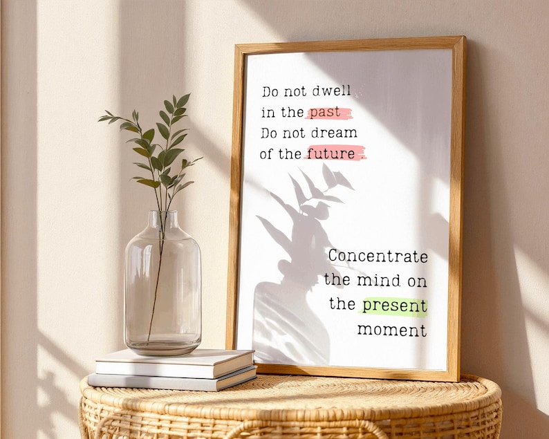 Mindfulness Buddha Quote Printable: Inspirational Meditation Wall Art ...
