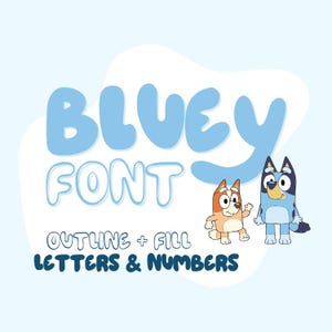 Bluey Inspired Kids Cute Font, Handwritten Bubble Font, Outline Font, Cricut Fonts, Modern Calligraphy, Fonts for Cricut, Bouncy Script Font