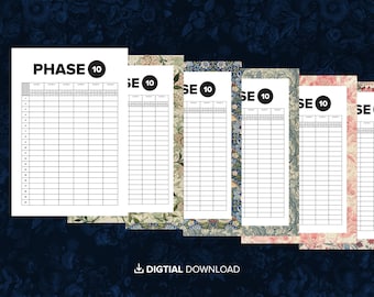 Afdrukbare fase 10-scorebladen: direct afdrukbaar en herbruikbaar!