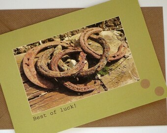 Best of Luck - Lucky Horseshoes - Card Handmade in Ireland