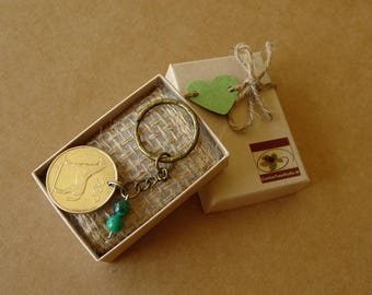 Brelok do kluczy z irlandzką monetą 20 pensów z 2000 r., pamiątka z okazji 26. urodzin