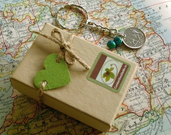 1995 Irlandzka moneta 5p Brelok do kluczy 30 urodziny lub rocznica Pamiątka Vintage Brelok do kluczy Lucky Charm Brelok do kluczy z Irlandii