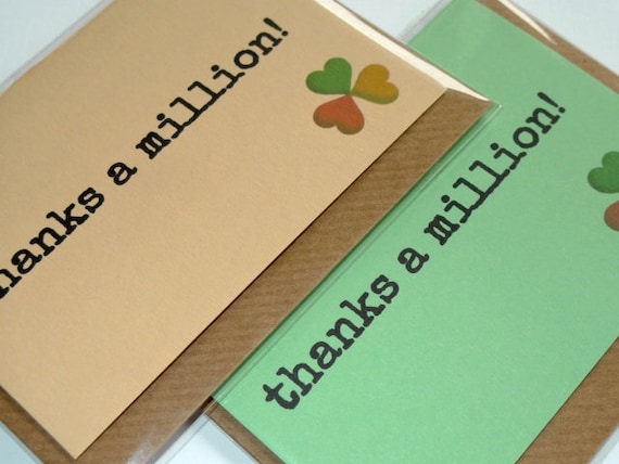 Thanks A Million Irish Thank You Card Magnetic Greeting Etsy Thanks A Million Irish Thank You Card Magnetic Greeting Etsy