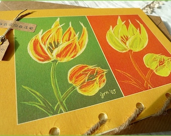 Birthday - Thank you - Mothers Day - Tulips - Personalised Card Handmade in Ireland