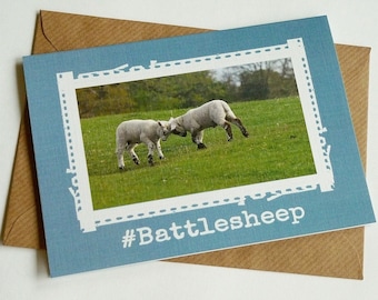 Battlesheep - Cute Irish Sheep - Funny Greeting Card from Ireland