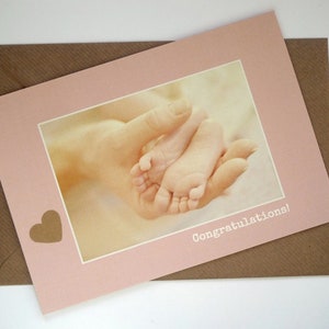 Newborn Baby Card Girl or Boy Pink or Blue Personalised Card Handmade in Ireland image 5