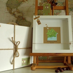Home Location Map Keepsake - New House - Housewarming Gift - Family Home Personalised Frame - Handmade in Ireland