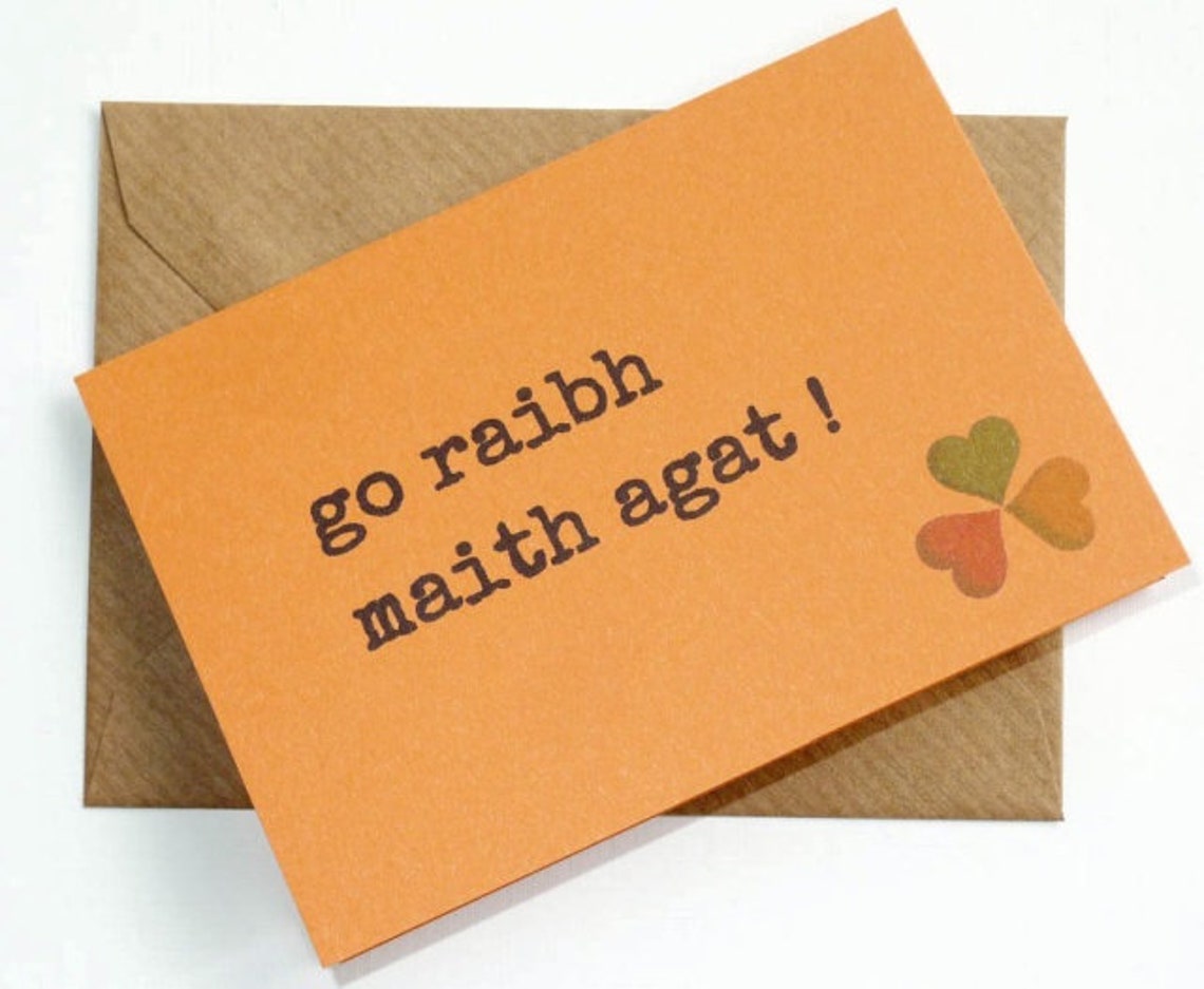 Go Raibh Maith Agat Irish Thank You Card Greeting Card Handmade in Ireland Etsy Ireland