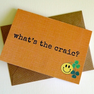 Qu’est-ce que le Craic ? - Irish Slang - Funny Magnetic Greeting Card - Handmade en Irlande