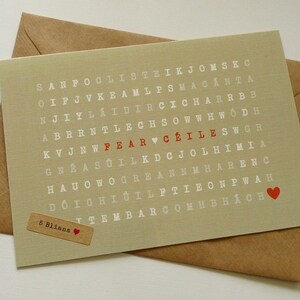 FEAR CÉILE ('Husband' in Irish) - Word Search Greeting Card - Carte personnalisée faite à la main en Irlande