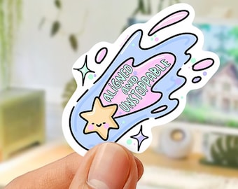 Vinyl sticker – aligned and unstoppable motivational star decal