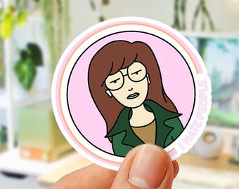 Daria sticker – Vinyl sticker “I Hate People” sarcastic 90s retro decal