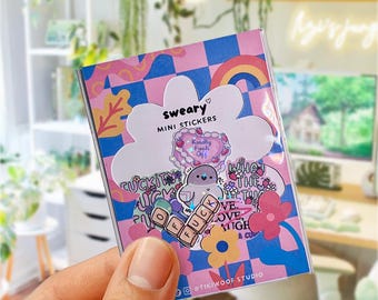Sweary Mini Sticker Pack: Rude Pastel Vinyl Decals