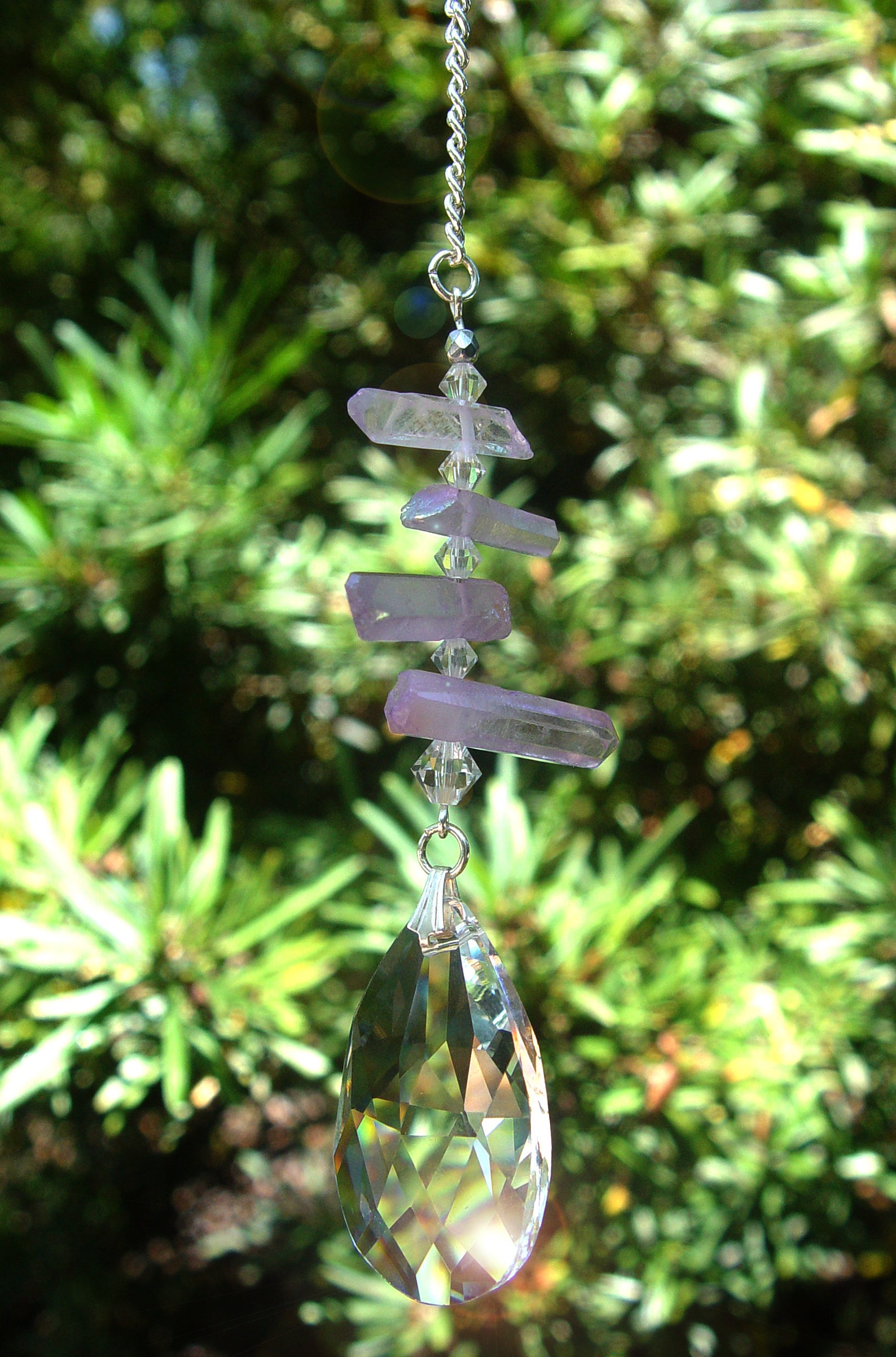 Lavender Purple Quartz Suncatcher Quartz Suncatcher Crystal Etsy