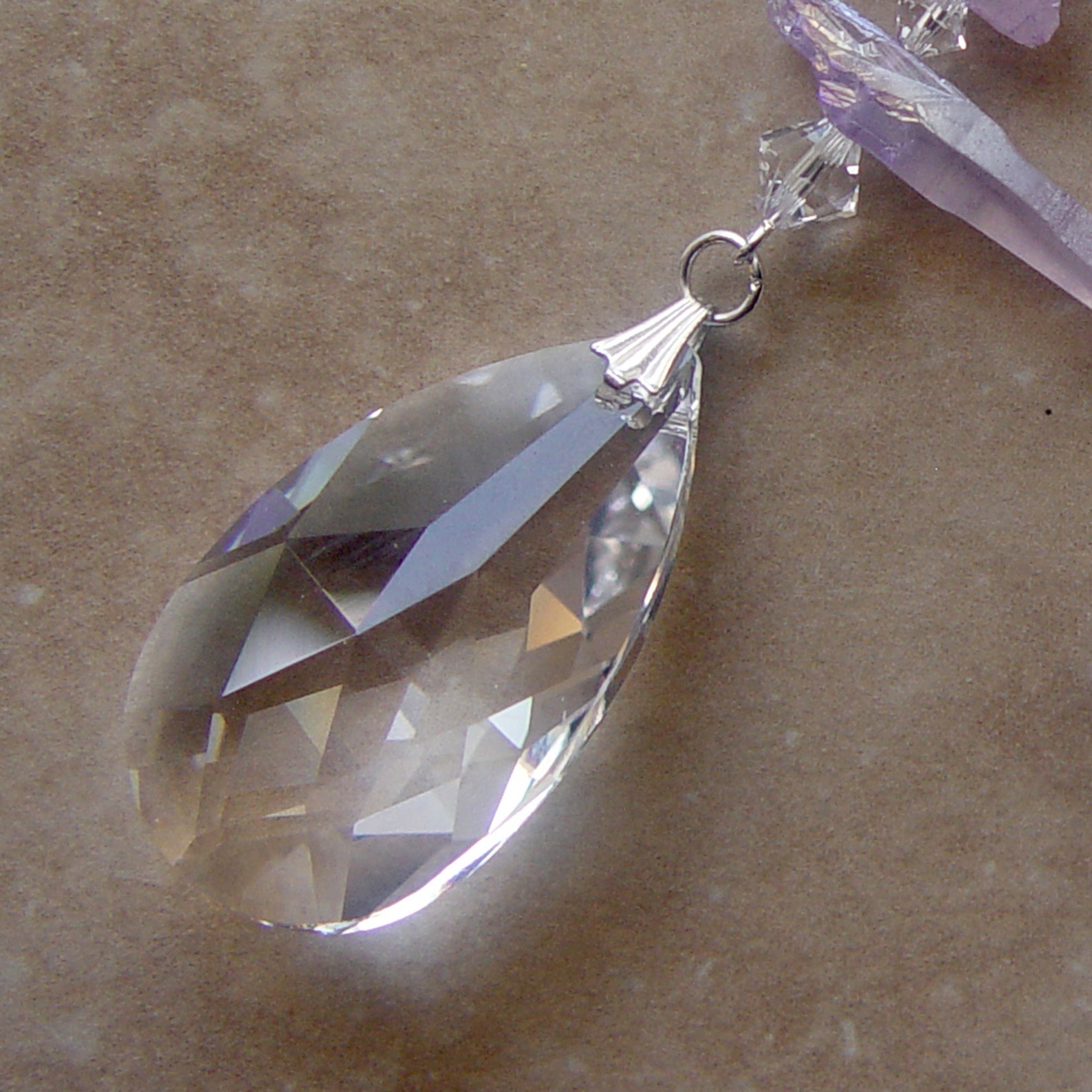 Lavender Purple Quartz Suncatcher Quartz Suncatcher Crystal Etsy