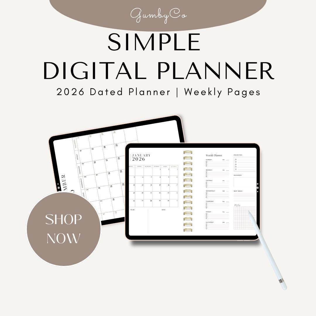 2026 Digital Planner | Minimalist Aesthetic Calendar & Weekly Organizer ...