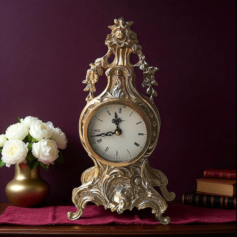 Product Examples In Rococo Images Vintage Louis XV Mantel Clock: Rococo Gilt Bronze French Decor - Etsy
