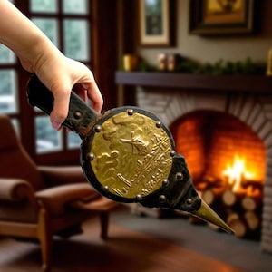 Vintage Fireplace Bellows: Embossed Copper & Brass, Rustic Hearth Decor
