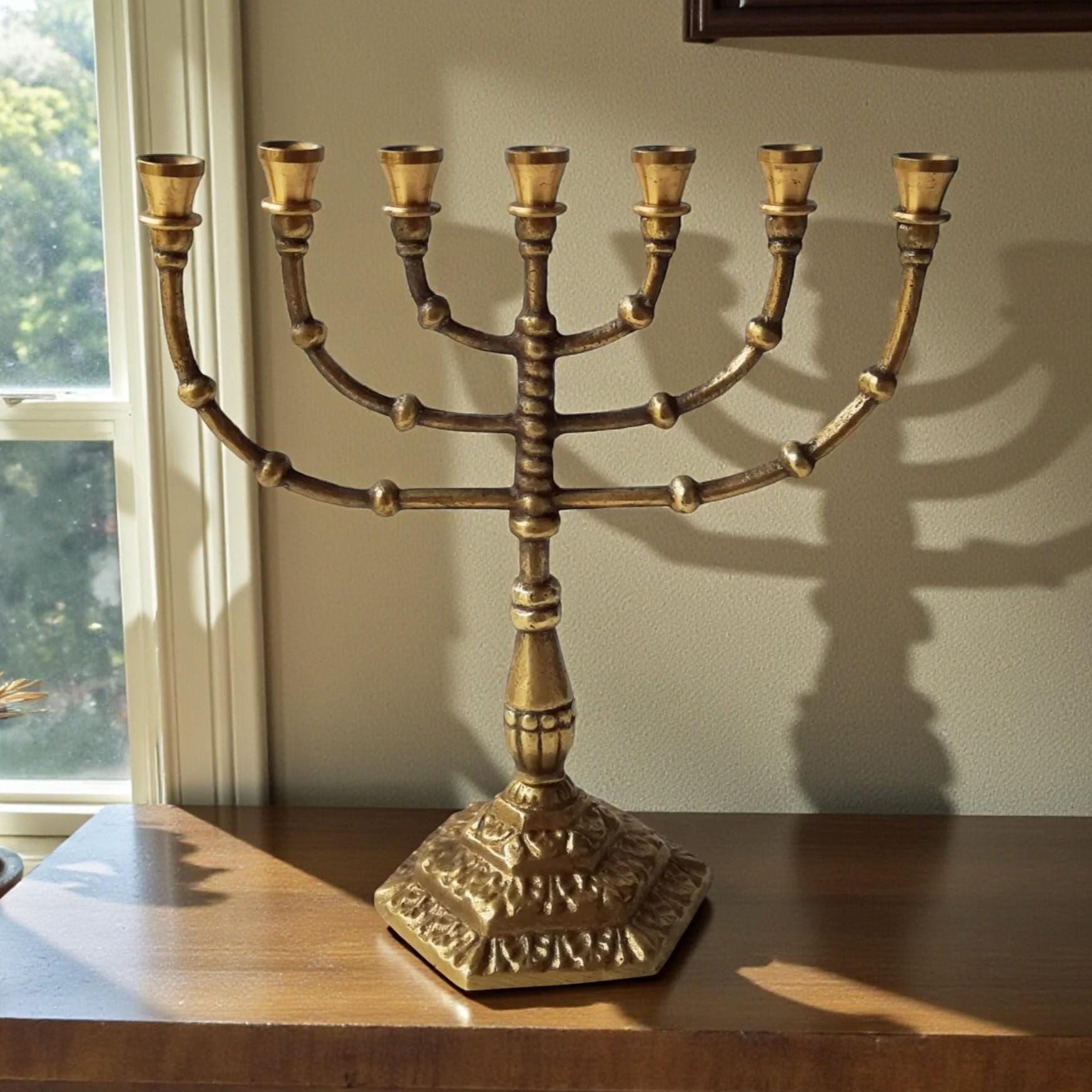 Vintage Bronze Menorah | 7 3/8