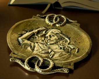 Vintage Art Nouveau Bronze Vide Poche | French Bronze Trinket Bowl| Antique Coin Tray