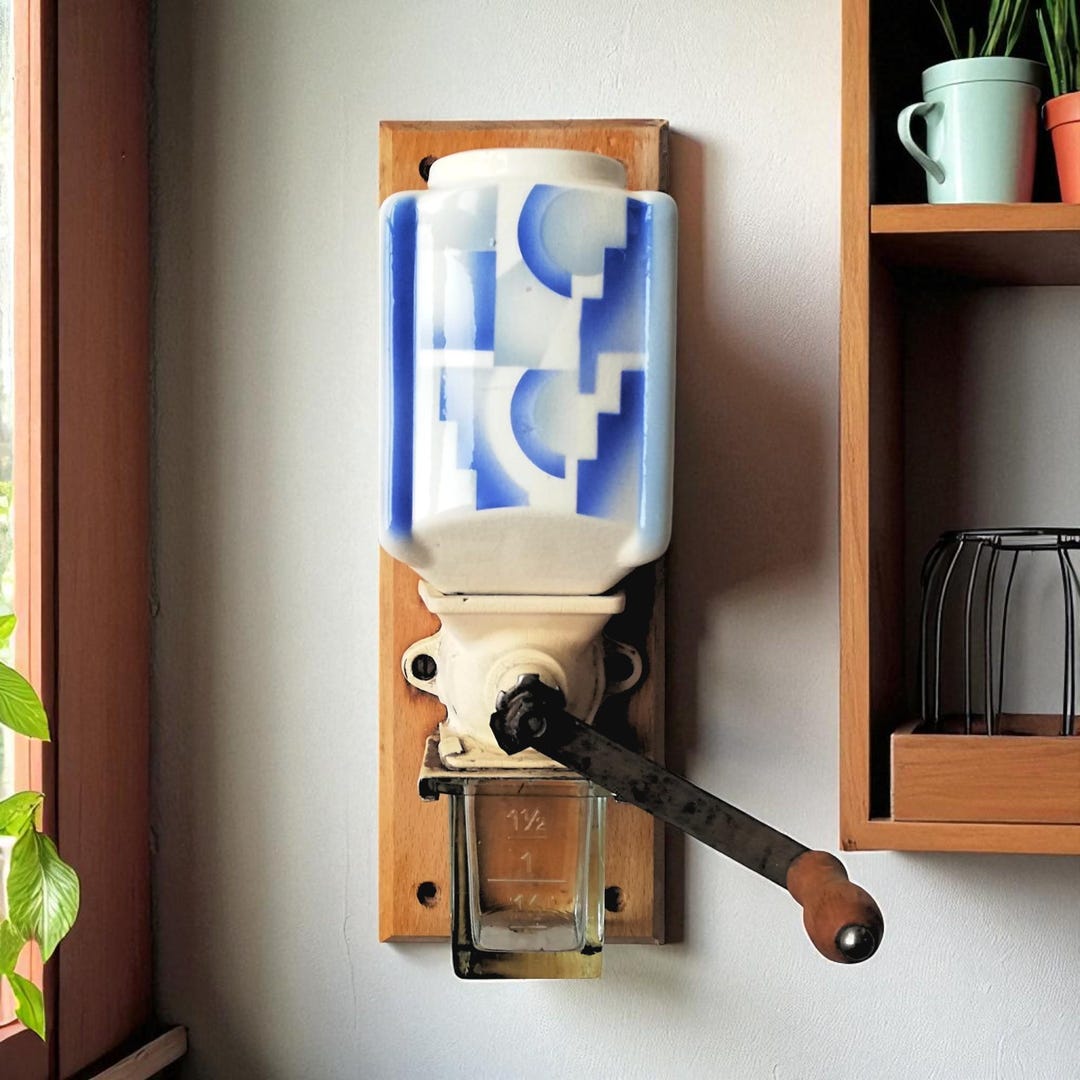 アールデコ コーヒーミル 壁掛け 古道具 外国製 アールデコ コーヒー